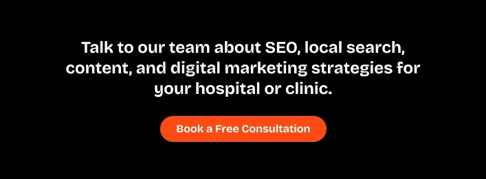 Talk to our team about SEO, local search, content, and digital marketing strategies for your hospital or clinic. Talk to our team about SEO, local search, content, and digital marketing strategies for your hospital or clinic.