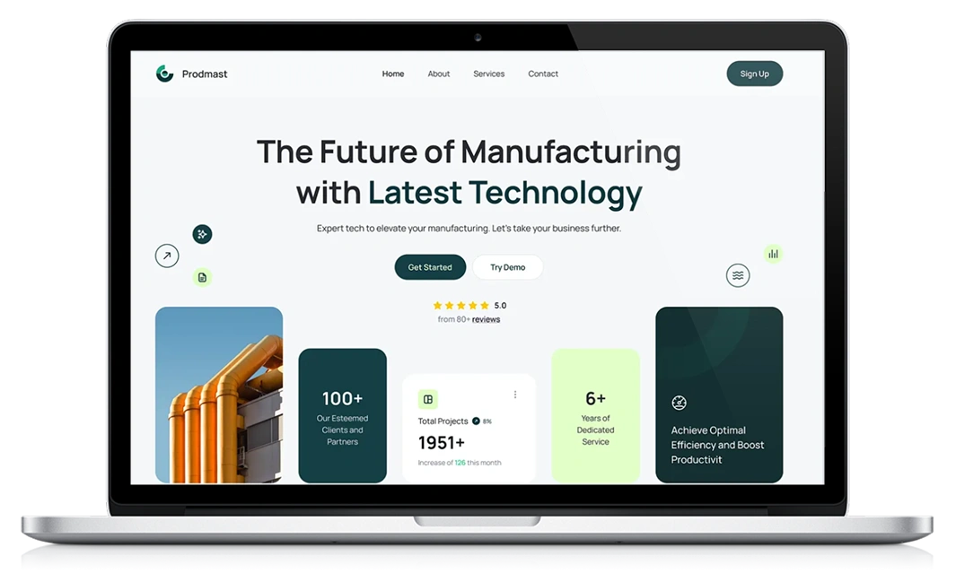 Laptop web app interface preview
